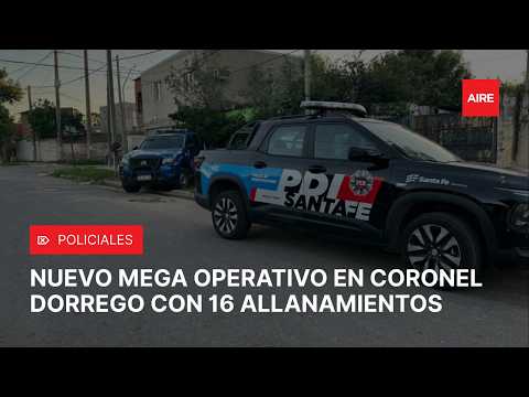 Realizan 16 ALLANAMIENTOS en barrio CORONEL DORREGO: fuerte operativo policial en Santa Fe