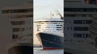 Queen Mary 2, morgendliche Einfahrt in den Hamburger Hafen, Shipspotting Hamburg