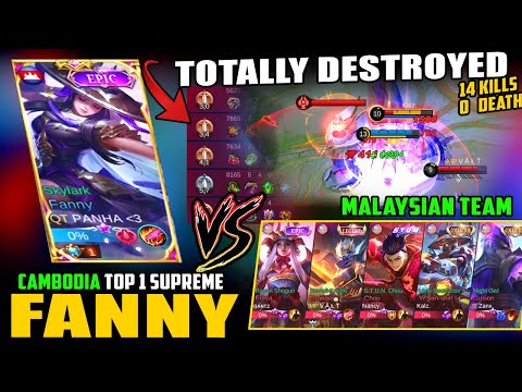 Cambodia Top 1 Supreme Fanny Totally Destroyed Malaysian Team in National Arena! ~ Mobile Legends