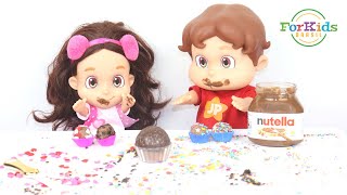 MARIA CLARA E JP PREPARAM UM DELICIOSO BRIGADEIRO DE NUTELLA