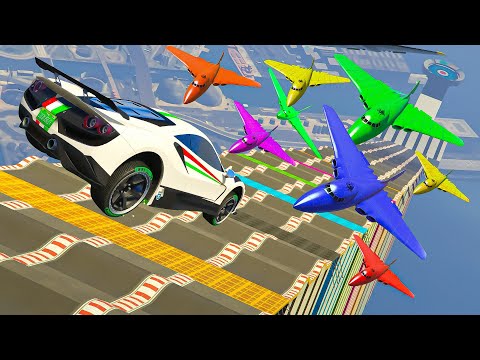 MEGA RAMPA TUTTI CONTRO DI ME 10 VS 1 !!!! 🐷GARE🐷 GTA 5 ONLINE