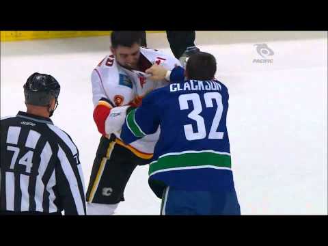 Canucks  vs Flames Leblond vs Clackson 2011-2012