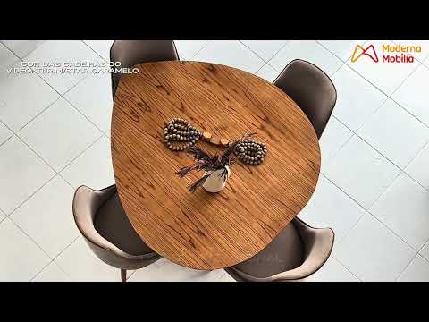 Video thumbnail of Sala de Jantar Mesa Selene 135cm Madeira Tampo Laminado com 4 cadeiras Esmeralda