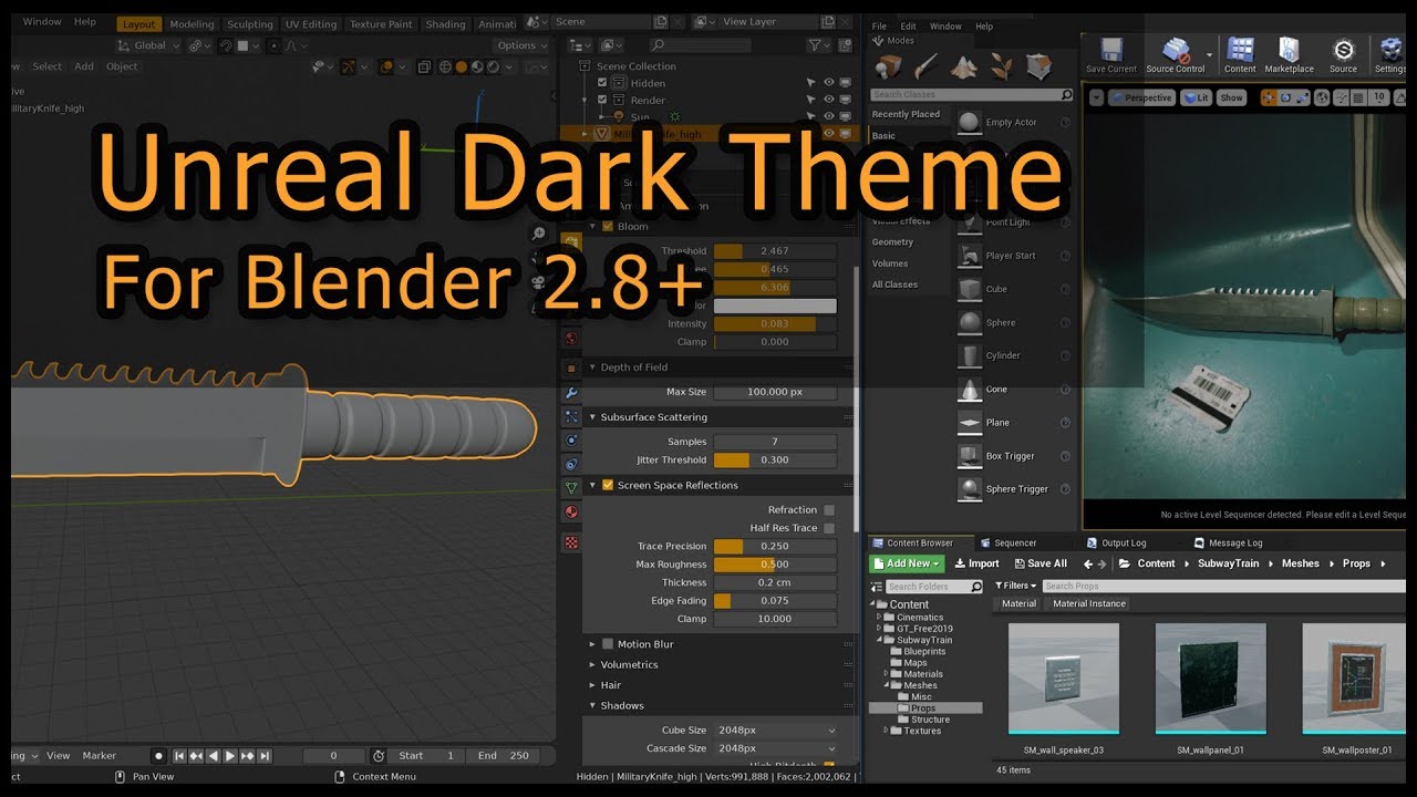 Unreal Dark Theme for Blender 2.8