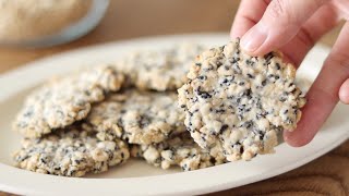 No eggs or butter needed! Quick and healthy Oatmeal Sesame Cookies🍪  Cup measure