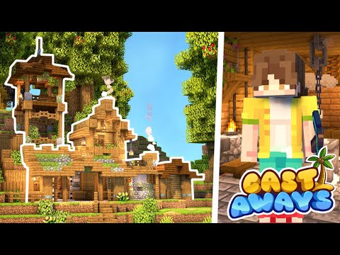 Building Up Our Survival Island! - Minecraft Modded SMP - Castaways Ep 2