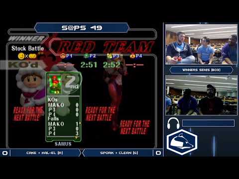 S@PS 49 Melee Doubles - CAKE + Kal-El (R) vs Spork + Clean (G) - Winners Semis