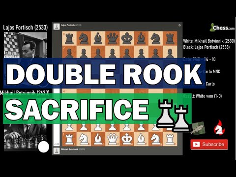 Double Rook Sacrifice | Mikhail Botvinnik vs Lajos Portisch analyzed by Stockfish | 1968