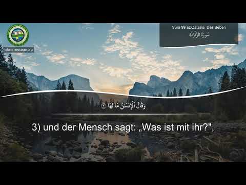 Quran Surah 99 Az-Zalzalah (German translation)