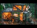 ️PEACEFUL RAINY CAMPING IN A NEW POP UP CARAVAN