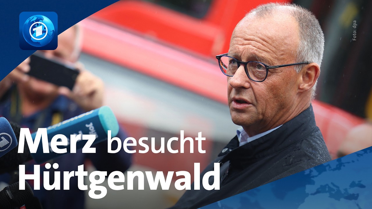 Bundeskanzler vor Ort im Brandgebiet in NRW