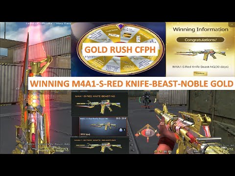 WINNING M4A1-S-RED KNIFE-BEAST-NOBLE GOLD IN GOLD RUSH CFPH