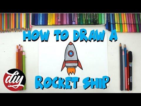 How to Draw a Rocket Ship Very Easy for Kids 🚀