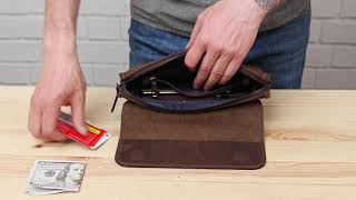 Чоловічий клатч SHVIGEL 11085 шкіряний коричневий