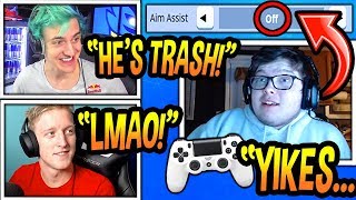 Ninja &amp; Tfue SHOCKED After Seeing GHOST AYDAN Play With Aim Assist *TURNED OFF!* (EMBARRASSING!)