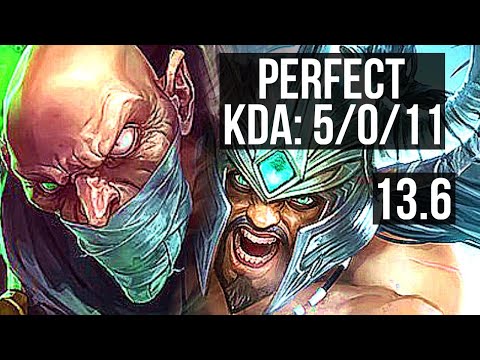 SINGED vs TRYNDAMERE (TOP) | 5/0/11, 1.5M mastery | KR Diamond | 13.6