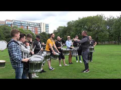 Worlds 2018 - St Laurence O'Toole Pipe Band Drum Corps at the Green
