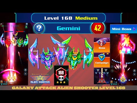Galaxy Attack Alien Shooter Level 168 | BOSS 42 GEMINI | ZAMBARIO GAMERS