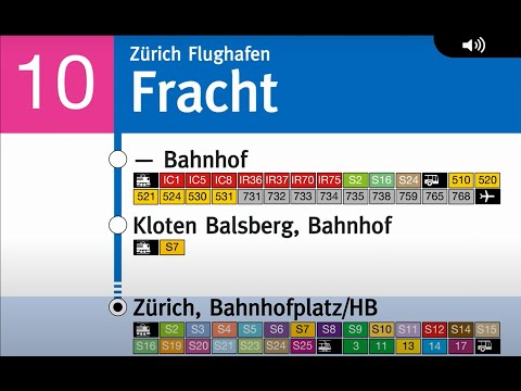 VBG Ansagen » 10 Zürich Flughafen, Fracht — Zürich, Bahnhofplatz/HB | 2022 | SLBahnen