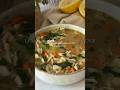 Lemon Chicken Orzo Soup, dietitian recipe for comforting healthy soup 🤎 recipe below! ⬇️ dairy free