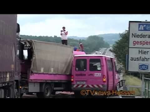 A4 vor Bad Hersfeld: Lastzug rast in Tagesbaustelle.... junger Familienvater getötet...