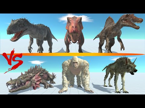 3 vs 3 - DINO TEAM vs RAMPAGE TEAM - Animal Revolt Battle Simulator
