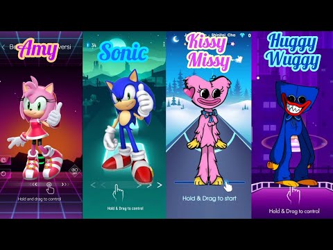 Amy - Sonic - Kissy Missy - Huggy Wuggy | Smash Color - Tiles Hop - Beat Roller - Beat Jumper