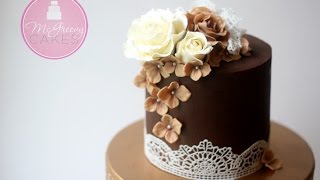 How to Ganache (or buttercream) a Cake and Get Sharp Edges!