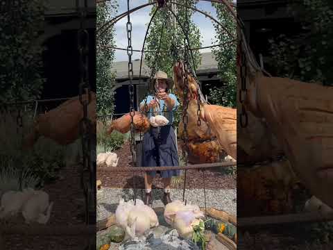 Hung chickens on the fire 🔥 with ghee and salt #cooking #forageandcook #campinghacks #firecooking