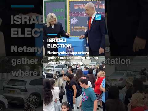 Israel: Netanyahu supporters gather as PM votes