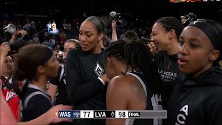 Get OFF Me! A'ja Wilson didn't like Sydney Colson touching her in the huddle | Las Vegas Aces WNBA