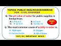 Public Health Engineering | water supply engineering MCQ | Civil Engineer | Exam Help Center |Part-1