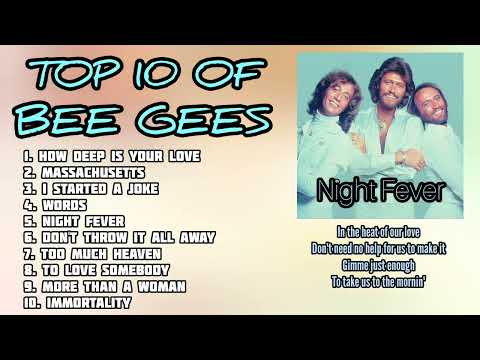 BEST of Bee Gees (TOP 10 OF BEE GEES with LYRICS)