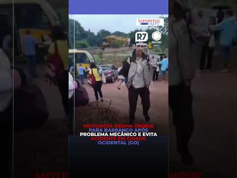 Motorista desvia ônibus para barranco após problema mecânico e evita acidente em Cidade Ocidental