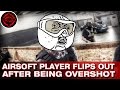 Airsoft Player Flips Out After Being Overshot