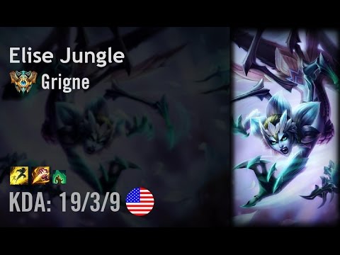 Elise Jungle vs Gragas - Grigne - NA Challenger Patch 6.14