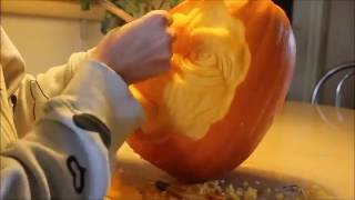 Time-lapse video, Halloween 3D pumpkin carving 2016 - Witch -