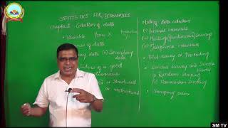 1PUC. Statistics for Economics. Chapter-2. Collection of Data,