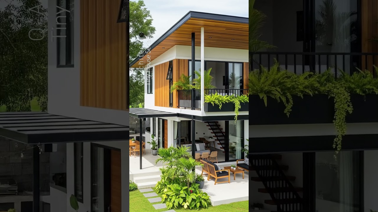 Small and Tiny House with Swimming Pool Tropical Modern Design