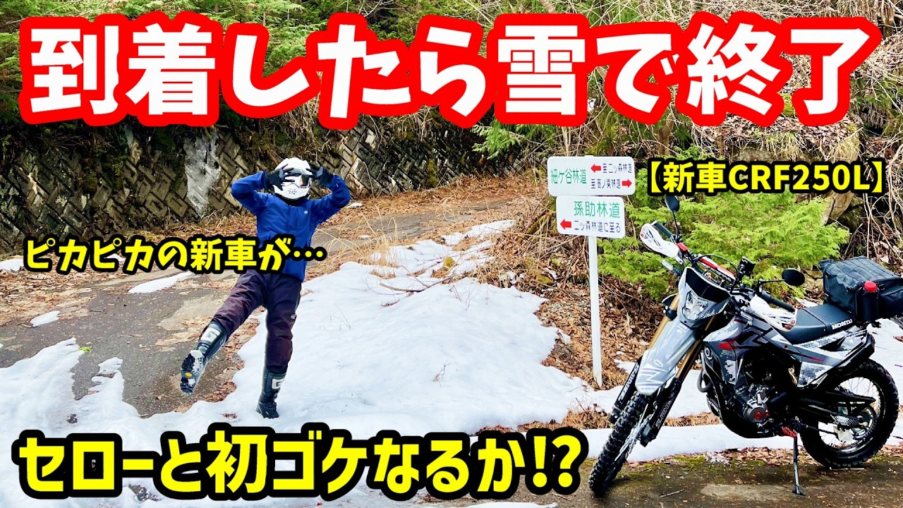 【新車CRF250L】いきなり外装ならし⁉初ゴケ覚悟セローと林道アタック/オフロード好き女