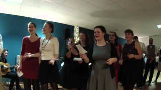Swing Wings Christmas Party 2015 - Choir singing Baby, It's Cold Outside by Frank Loesser