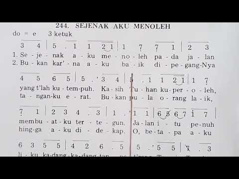 PKJ 244. Sejenak Aku Menoleh