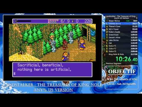 [SPEEDRUN] Landstalker : TTOKN Genesis/Megadrive Any% Version US 2h14min13s