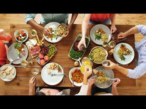 Stock Footage People Eating || Dinner || Free