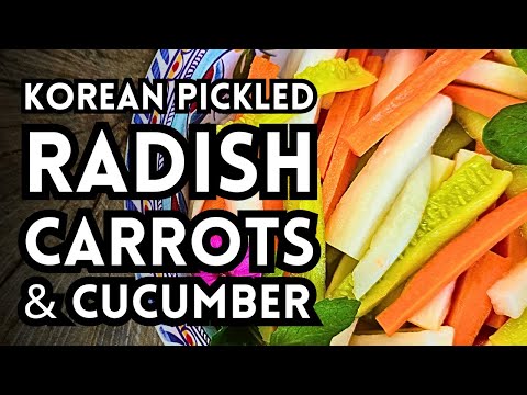 Quick and Easy Korean Pickled Daikon (Radish), Carrots, and Cucumbers