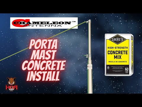 Chameleon Antenna CHA Porta Mast -- Installing in Concrete Pillar for Semi Permanent & Portable Use