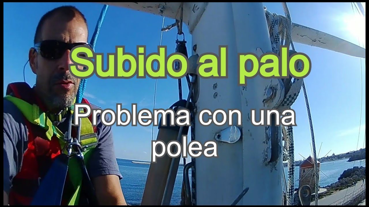 Up the mast. A problem with the staysail halyard block