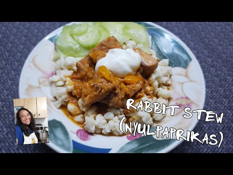 Rabbit Stew with Spaetzle and Cucumber Salad (Nyulpaprikas)