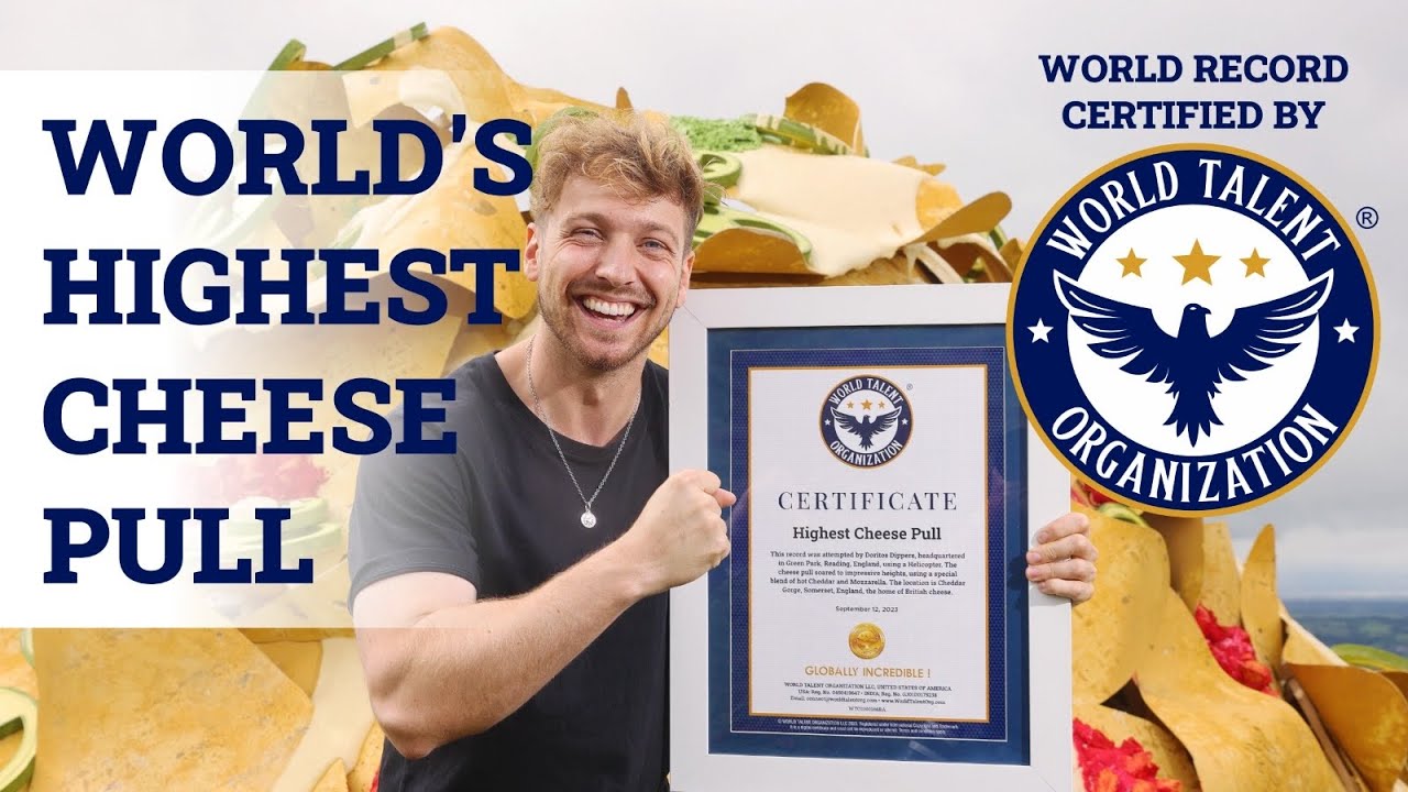 #WorldRecord  World Talent Organization announces  by Doritos Dippers of Highest Cheese-Pulling #WTO