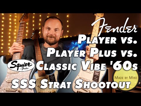Shootout + Opinion: Fender Player vs. Player Plus vs. Squier Classic Vibe '60s (SSS Strat Shootout)